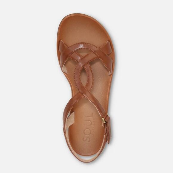 NEW SOUL Naturalizer Women Solo Metallic Comfort Strappy Sandals Size 9.5W Brown - Picture 2 of 5